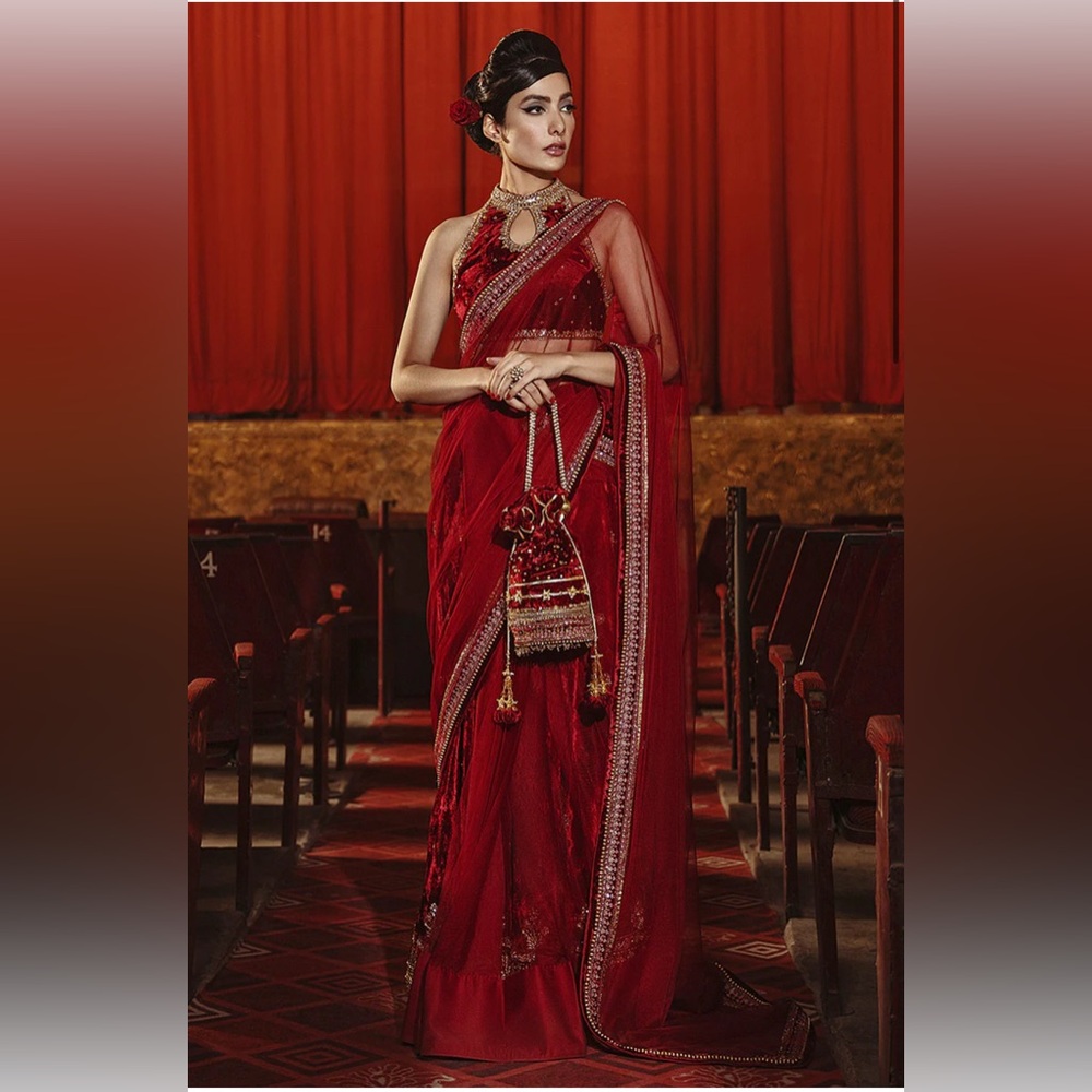 MNR Elegant Red Saree